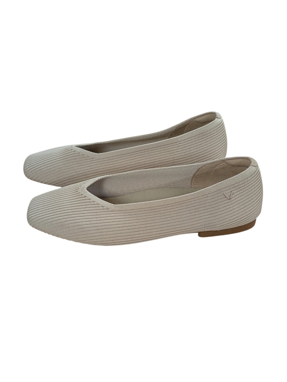 VIVAIA Margot Square Toe V-Cut Ballet Flats Almond Size 40 WIDE - Picture 10 of 10